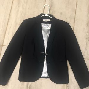 Calvin Klein Women's Black Jacket Size 2 Striped inside.